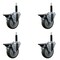 Service Caster 4'' Gray Poly Swivel 3/4'' Expanding Stem Caster Set with Brake, 4PK SCC-EX20S414-PPUB-PLB-34-4 - alternate 1